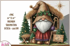 Christmas Gnome png, Joy to the World Shepherd gnome png Product Image 1