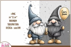 Cheers Gnomie, Happy New Year Gnome sublimation png Product Image 2