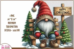 Christmas Gnome png, Happy Christmas gnome sublimation png Product Image 1
