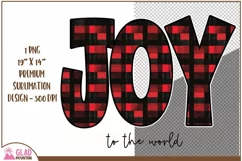 Joy to the World png, Plaid Christmas Joy Letters png Product Image 2