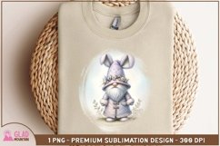 Easter Bunny Gnome floral png, Easter Gnome bunny png Product Image 2