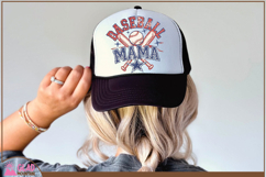 Retro Baseball Mama, Vintage Baseball Mama distressed png Product Image 4