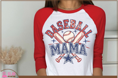 Retro Baseball Mama, Vintage Baseball Mama distressed png Product Image 3