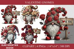 Valentine Day Gnomes, Valentine's Day I love you gnomes png Product Image 1