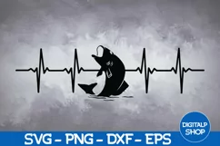 Fishing Pulse Heartbeat Svg, Fishing Pulse Ekg, Catfish Svg Product Image 1