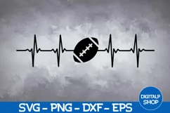 American Football Pulse Heartbeat Svg, Football Pulse Ekg Product Image 1