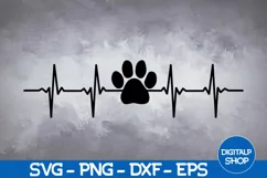 Paw Pulse Heartbeat Svg, Paw Pulse Svg, Dog Love Svg, Dogs Product Image 1