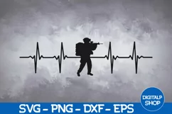 Pulse Soldier Svg, Veteran Svg, Hero Svg, Soldier Svg Product Image 1