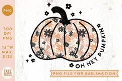 Oh hey pumpkin PNG file for sublimation - boho halloween Product Image 1