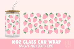Strawberry Glass Can Wrap SVG, DXF, PNG, EPS Product Image 1