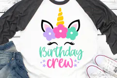 Birthday Crew with Unicorn SVG, DXF, PNG, EPS Product Image 2