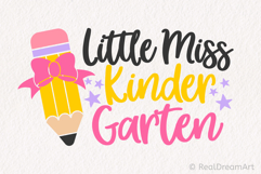 Little Miss Kindergarten SVG, DXF, EPS, PNG Product Image 2