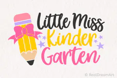 Little Miss Kindergarten SVG, DXF, EPS, PNG Product Image 2