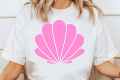 Pink Seashell Silhouette SVG, DXF, PNG, EPS Product Image 1