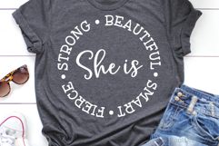 She is Beautiful Smart Fierce Strong SVG, DXF, PNG, EPS Product Image 2