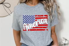 America with Flag SVG, DXF, PNG, EPS Product Image 3