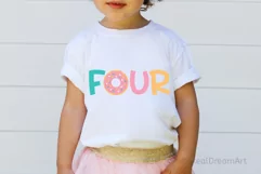 Fourth Birthday with Donut SVG, DXF, PNG, EPS Product Image 2