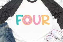 Fourth Birthday with Donut SVG, DXF, PNG, EPS Product Image 1