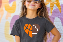 Half Basketball Half Football Heart SVG, DXF, PNG, EPS Product Image 2
