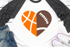 Half Basketball Half Football Heart SVG, DXF, PNG, EPS Product Image 3