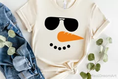Snowman Face with Sunglasses SVG, DXF, PNG, EPS Product Image 1