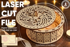Round Box - laser cut file, Glowforge plan SVG DXF Product Image 1