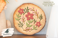 Floral Round Laser Cut File, Flower Paint Kit Design SVG Product Image 1