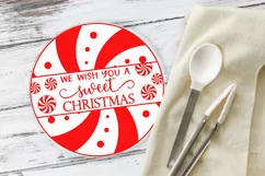 Christmas round sign SVG We wish you a sweet Christmas Candy Product Image 3