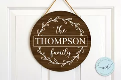 Family monogram sign SVG for farmhouse round sign SVG Product Image 1
