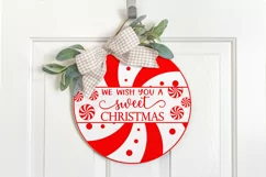 Christmas round sign SVG We wish you a sweet Christmas Candy Product Image 2