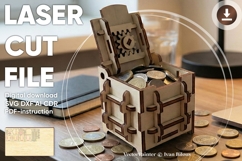 Secret safe box - laser cut file, Glowforge pattern Product Image 1