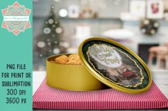 Santa Claus Is Coming To Town Christmas Round Design for Sublimation & Print