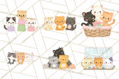 Kawaii Cat Clipart, Cute Kitten PNG, Fun Cat Illustrations Product Image 1