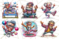 Funky Grandpa Clipart PNG Quirky Senior Cartoon Characters Product Image 4