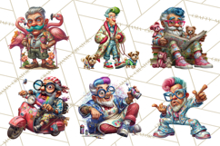 Funky Grandpa Clipart PNG Quirky Senior Cartoon Characters Product Image 3
