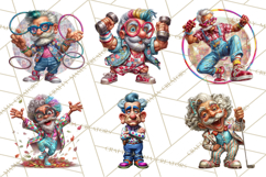 Funky Grandpa Clipart PNG Quirky Senior Cartoon Characters Product Image 2
