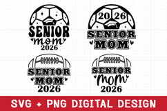 Senior Football Mom 2026 svg - Football Mom svg Senior 2026 Product Image 1