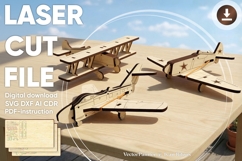 Airplanes with shutting arrows - laser cut file, SVG plan Product Image 1