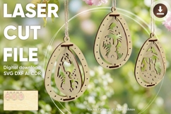 Easter ornaments - laser cut files, SVG DXF AI CDR pattern Product Image 1