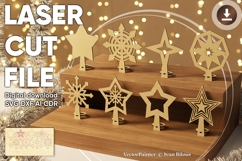 Christmas Tree Toppers - laser cut file, SVG DXF plan Product Image 1