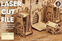 Siege weapons - laser cut files, Siege tower &amp; ram Glowforge Product Image 1