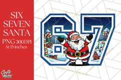 Santa Six Seven | Trendy Kids Christmas PNG Product Image 1