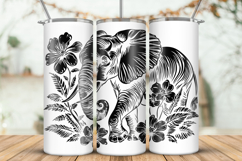 20oz Skinny Tumbler laser svg Elephant and Flowers wrap Product Image 2