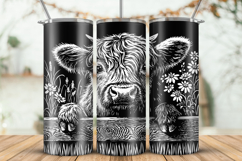 Tumbler laser svg|20oz Skinny Tumbler Highland Cow wrap Product Image 1
