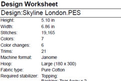 London Skyline - Machine Embroidery Design Product Image 6