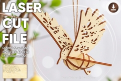 Small bird ornament - laser cut files, Glowforge pattern Product Image 1
