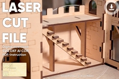 Small Wall of the Castle dollhouse - laser cut file Product Image 1