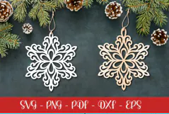 Snowflake laser SVG PNG| Christmas Snowflakes ornament Product Image 1