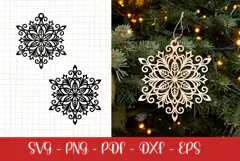 Snowflake laser SVG PNG| Christmas Snowflakes ornament Product Image 2