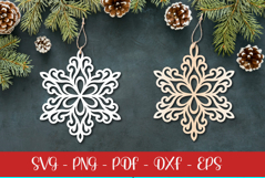 60 Snowflakes laser svg| Christmas Snowflakes ornament Product Image 5